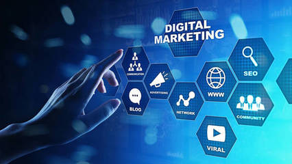 数字营销, 在线广告, Seo, Sem, Smm. 商业和互联网概念